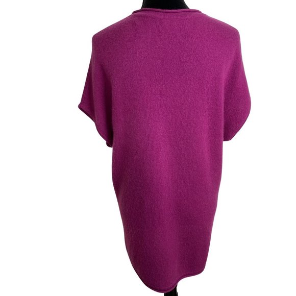 Neiman Marcus Womens Magenta Cashmere Short Sleeve Sweater Size XS Old Money - Picture 3 of 10